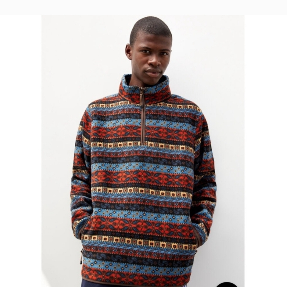 PacSun Printed Half Zip Fleece Pullover